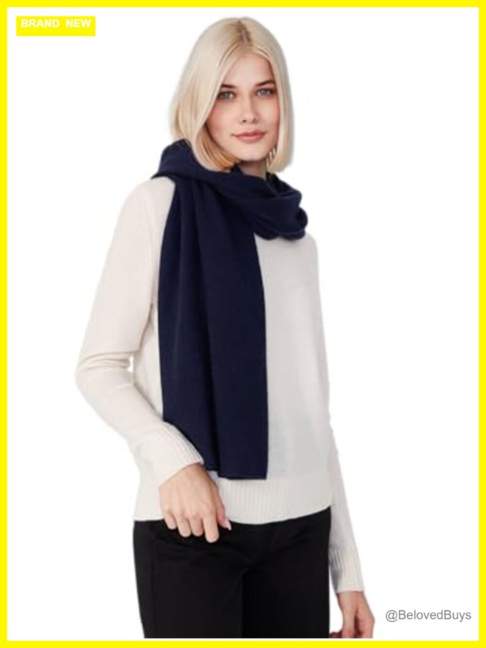 Cashmere Knitted Scarf Women 20x68 Inch Long Winter Wrap Hand Wash Solid